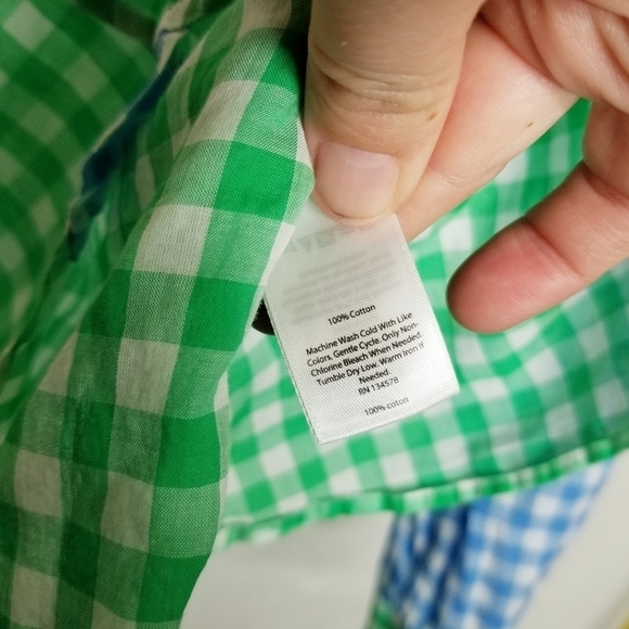 Vineyard Vines  Multicolored  Checkered Button Up shirt Size 4 NWOT - Picture 8 of 14